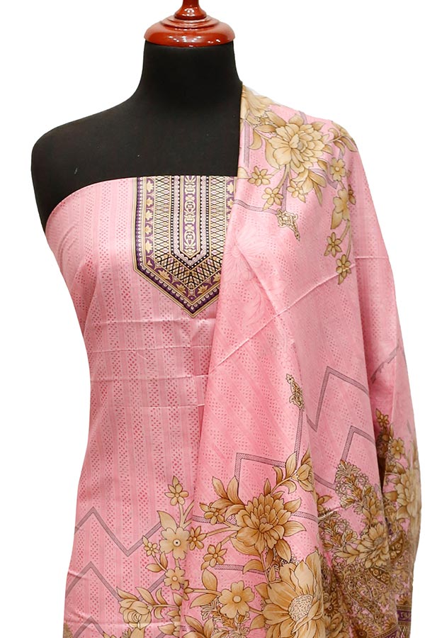 Bareeza Civic Voil Lawn`23 D#818 T Pink