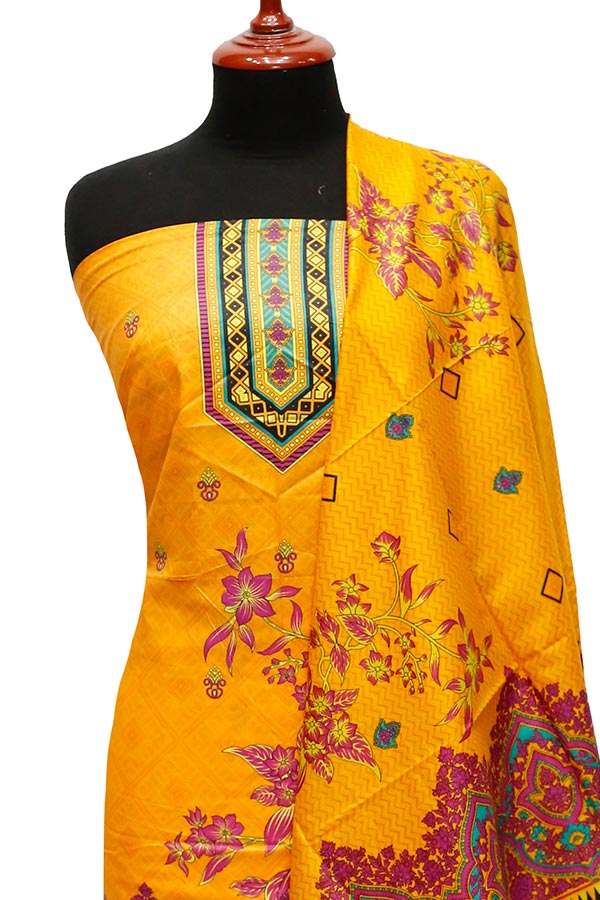 Bareeza Civic Voil Lawn`23 D#819 Orange