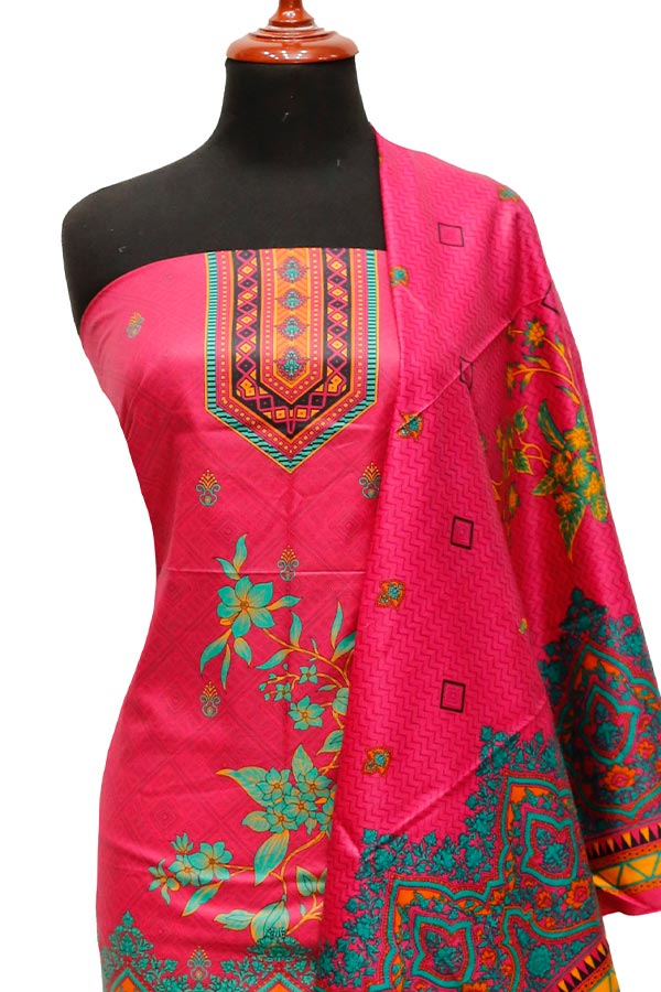 Bareeza Civic Voil Lawn`23 D#819 Sh Pink