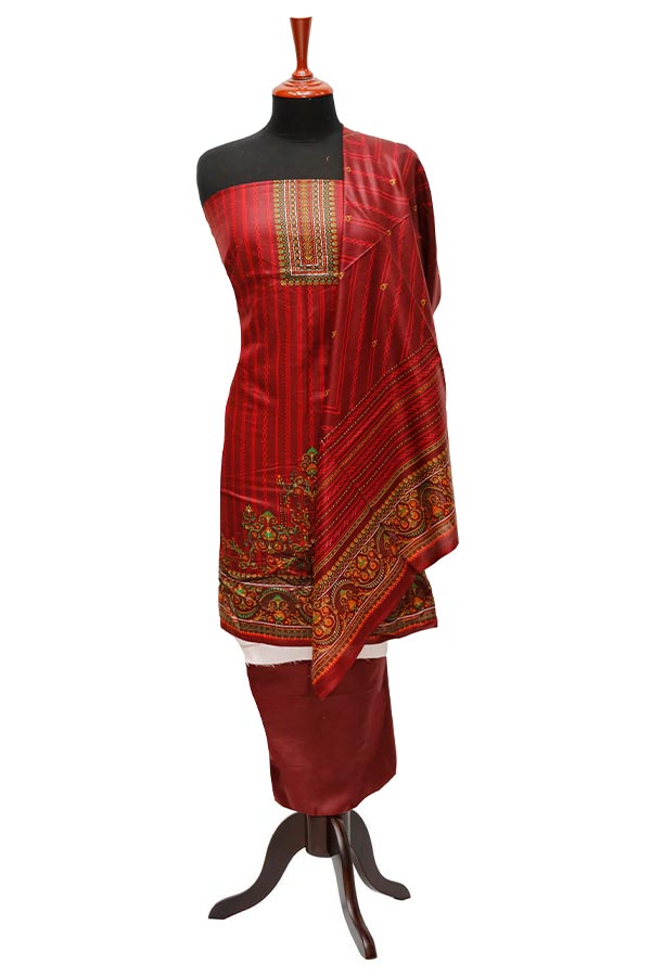 Bareeza Civic Voil Lawn`23 D#821 D Maroon