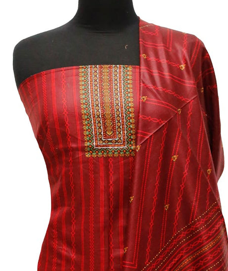 Bareeza Civic Voil Lawn`23 D#821 D Maroon