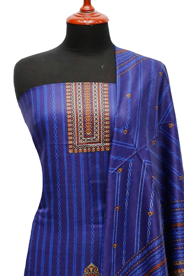 Bareeza Civic Voil Lawn`23 D#821 Nevy Blue