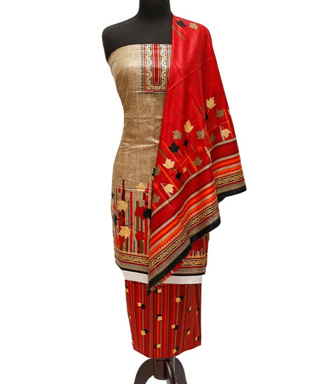 Bareeza Civic Voil Lawn`23 D#822 Red