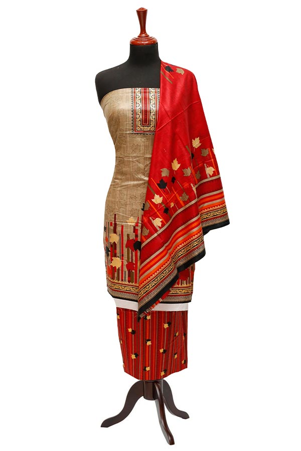 Bareeza Civic Voil Lawn`23 D#822 Red