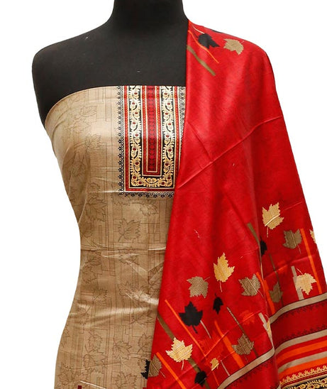 Bareeza Civic Voil Lawn`23 D#822 Red