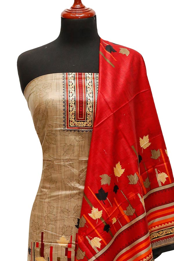 Bareeza Civic Voil Lawn`23 D#822 Red