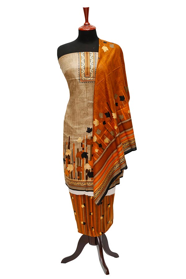 Bareeza Civic Voil Lawn`23 D#822 Rust