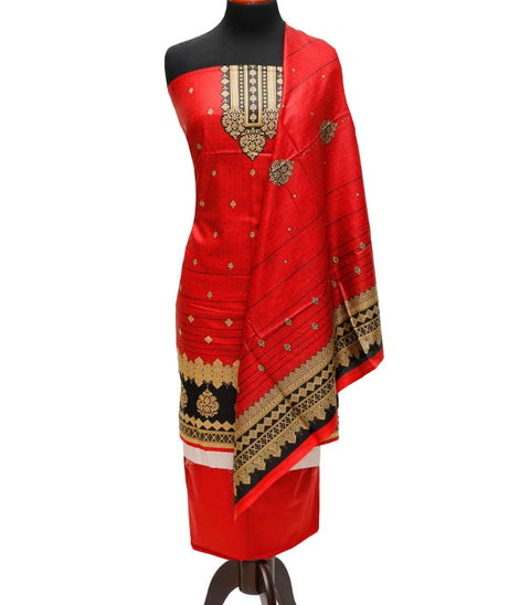 Bareeza Civic Voil Lawn`23 D#825 Red