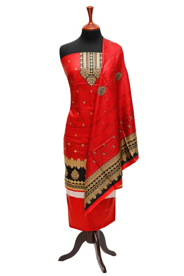 Bareeza Civic Voil Lawn`23 D#825 Red