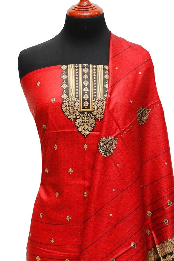 Bareeza Civic Voil Lawn`23 D#825 Red