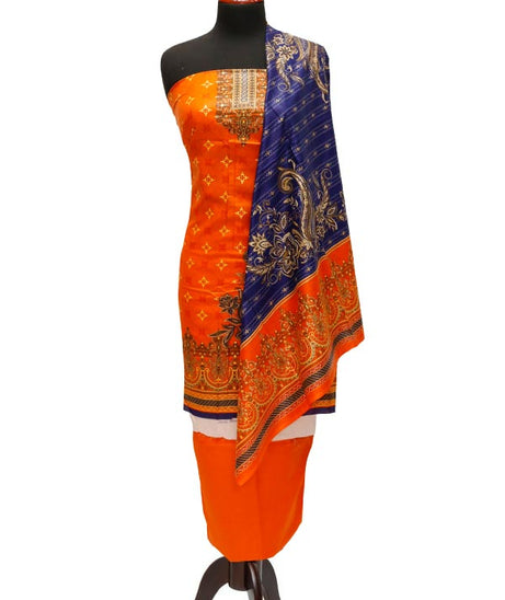 Bareeza Civic Voil Lawn`23 D#826 Orange