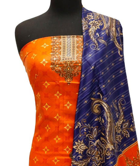 Bareeza Civic Voil Lawn`23 D#826 Orange