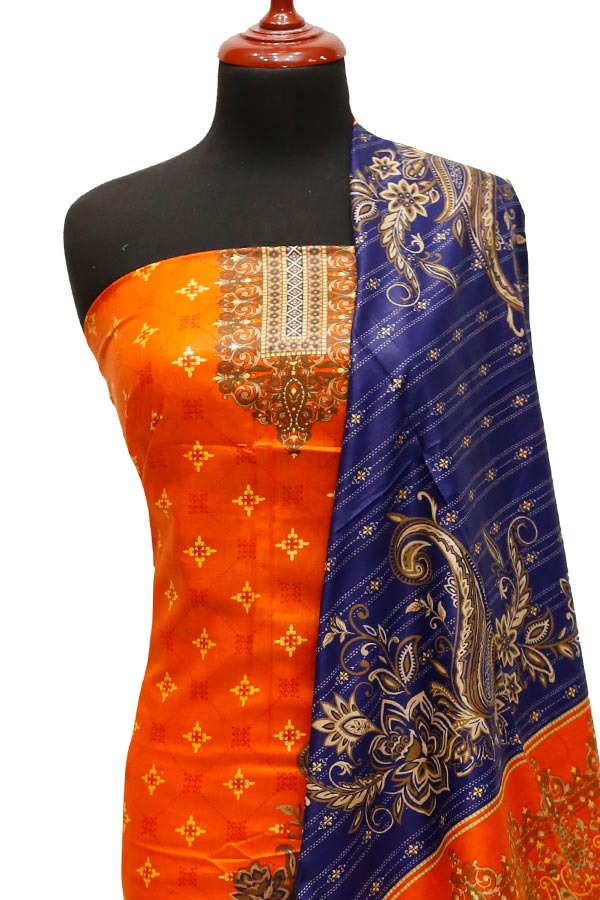 Bareeza Civic Voil Lawn`23 D#826 Orange