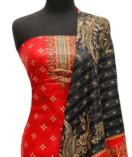 Bareeza Civic Voil Lawn`23 D#826 Red