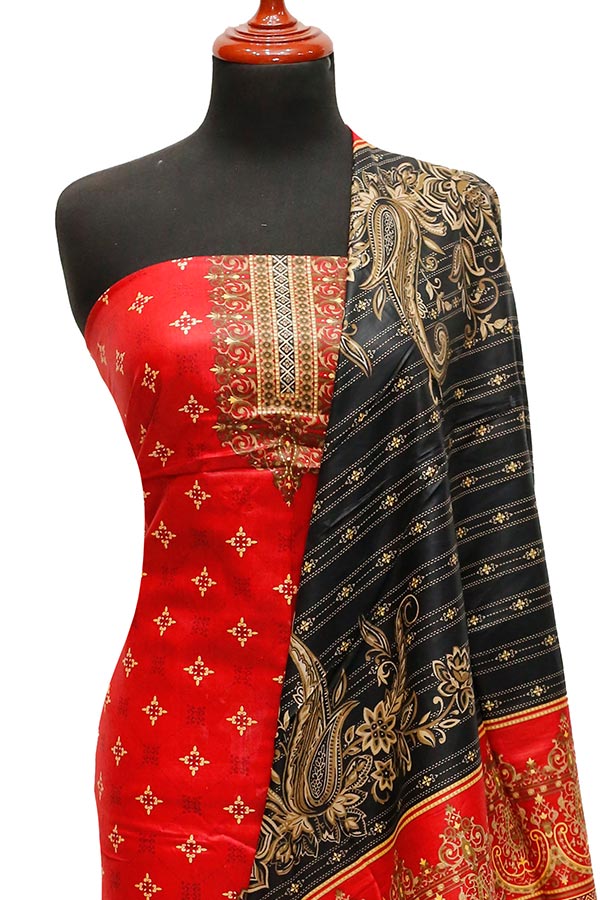 Bareeza Civic Voil Lawn`23 D#826 Red