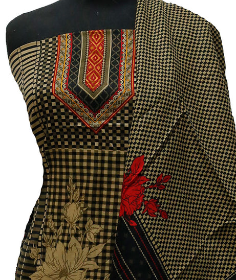 Bareeza Civic Voil Lawn`23 D#903 Black