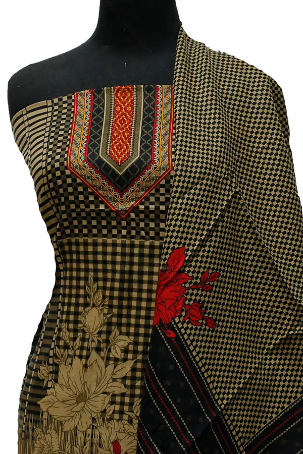 Bareeza Civic Voil Lawn`23 D#903 Black