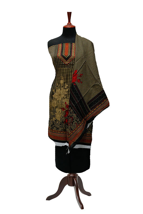 Bareeza Civic Voil Lawn`23 D#903 Black