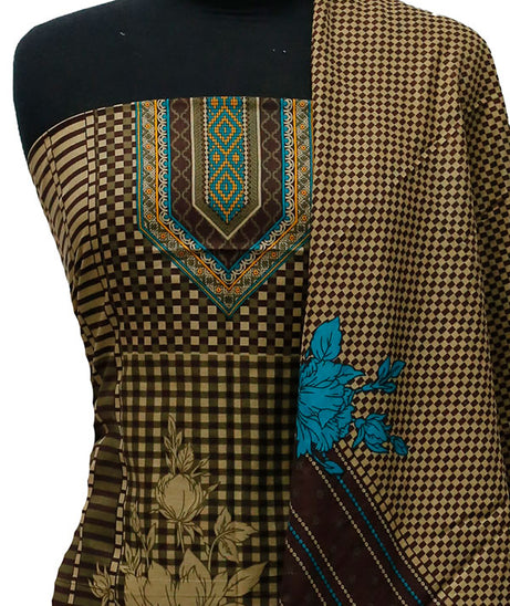 Bareeza Civic Voil Lawn`23 D#903 Chocolate