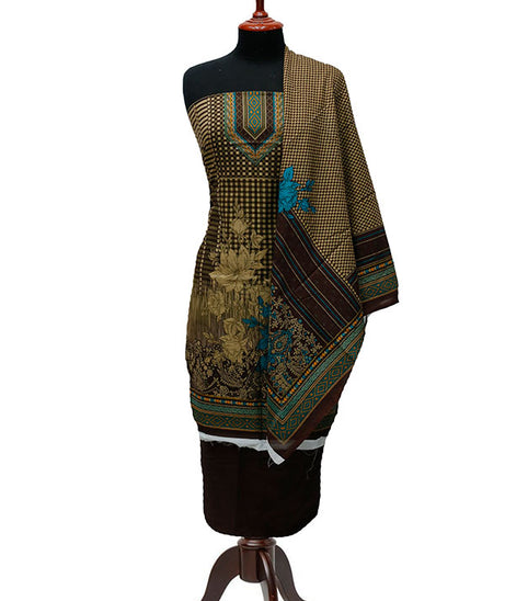 Bareeza Civic Voil Lawn`23 D#903 Chocolate