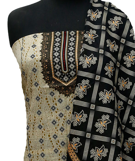 Bareeza Civic Voil Lawn`23 D#904 Brown