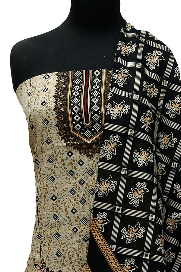 Bareeza Civic Voil Lawn`23 D#904 Brown