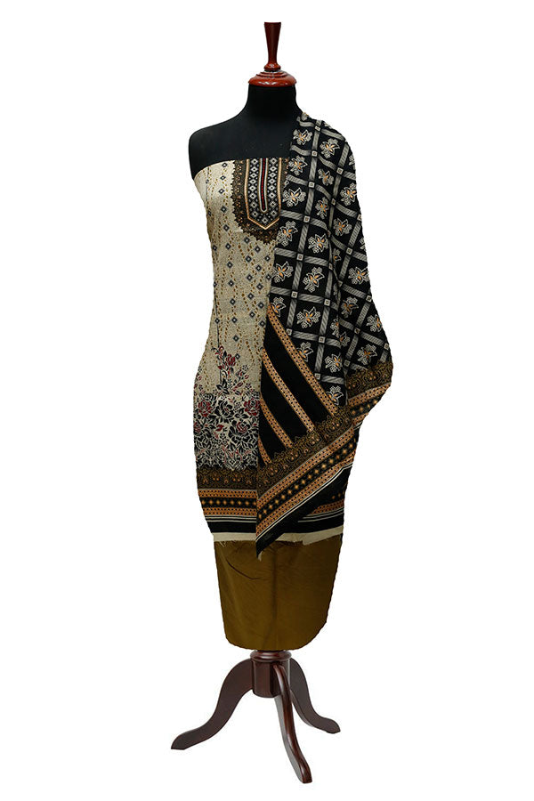 Bareeza Civic Voil Lawn`23 D#904 Brown