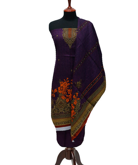 Bareeza Civic Voil Lawn`23 D#905 Purple