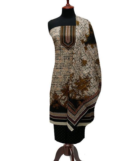 Bareeza Civic Voil Lawn`23 D#907 Brown