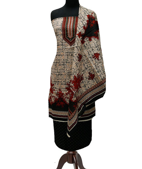 Bareeza Civic Voil Lawn`23 D#907 Maroon