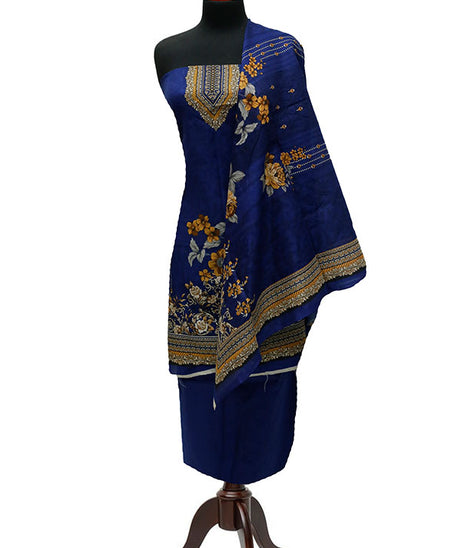 Bareeza Civic Voil Lawn`23 D#912 Nevy Blue