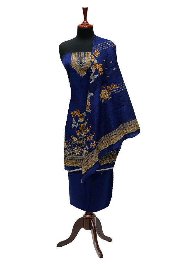 Bareeza Civic Voil Lawn`23 D#912 Nevy Blue