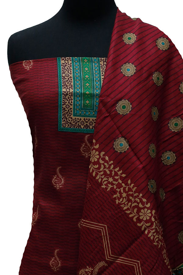 Bareeza Civic Voil Lawn`23 D#914 D Maroon