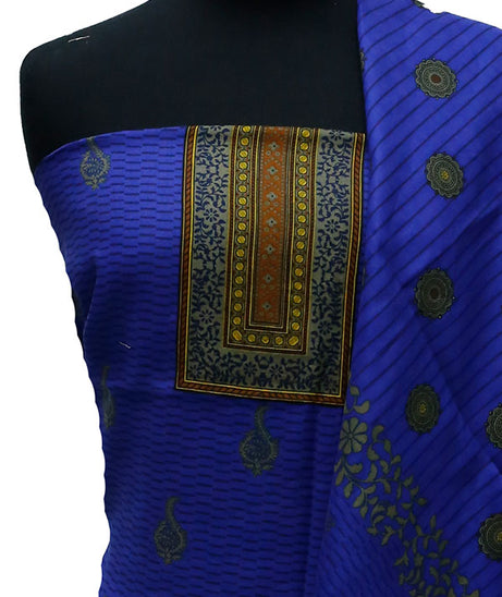 Bareeza Civic Voil Lawn`23 D#914 Royal Blue