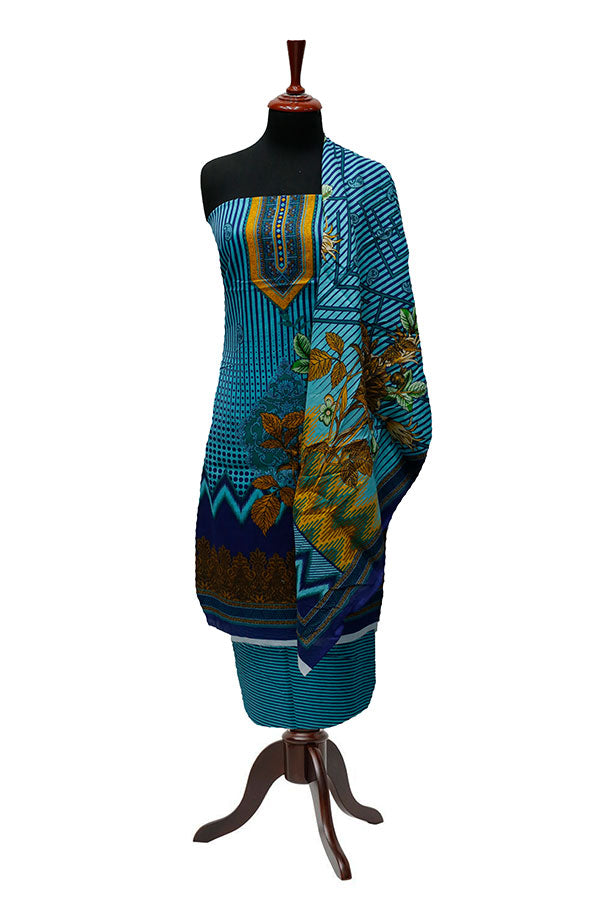 Bareeza Civic Voil Lawn`23 D#915 Ferozi