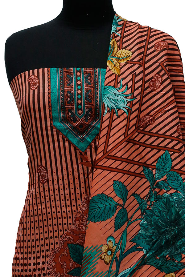 Bareeza Civic Voil Lawn`23 D#915 T Pink