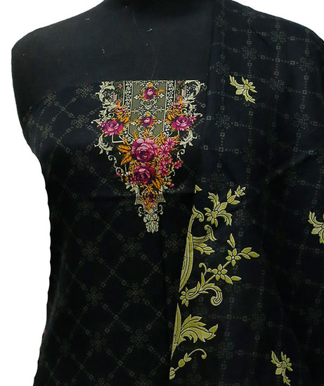 Bareeza Civic Voil Lawn`23 D#916 Black