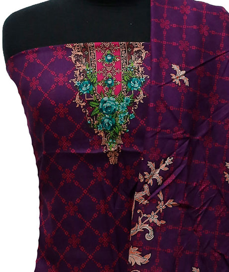 Bareeza Civic Voil Lawn`23 D#916 Purple