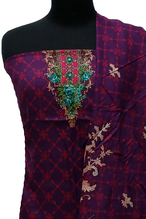 Bareeza Civic Voil Lawn`23 D#916 Purple