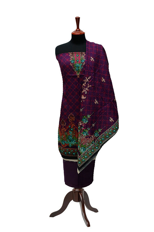 Bareeza Civic Voil Lawn`23 D#916 Purple