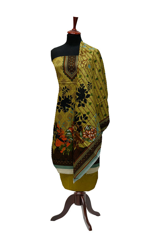 Bareeza Civic Voil Lawn`23 D#918 Golden