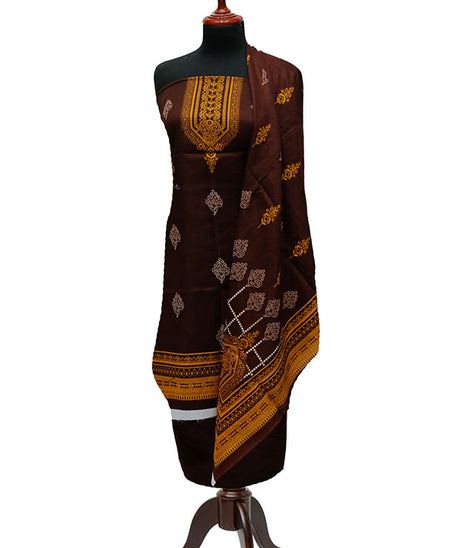 Bareeza Civic Voil Lawn`23 D#920 D Brown