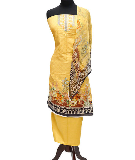 Batool D/Lawn B/Dupatta`23 D#227 Golden