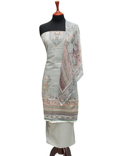 Batool D/Lawn B/Dupatta`23 D#223 G Grey
