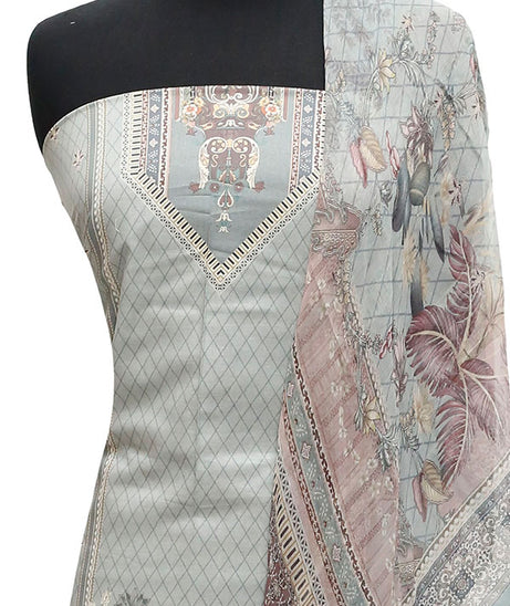 Batool D/Lawn B/Dupatta`23 D#223 G Grey