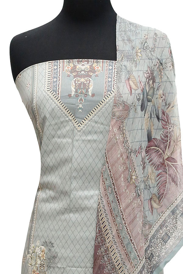 Batool D/Lawn B/Dupatta`23 D#223 G Grey