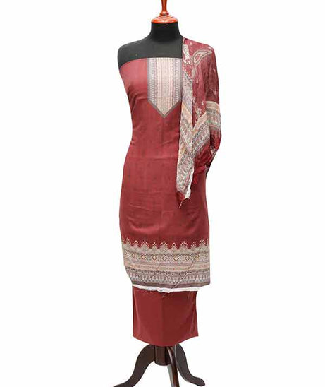 Batool Digital Emb Lawn`23 D#8045 Maroon