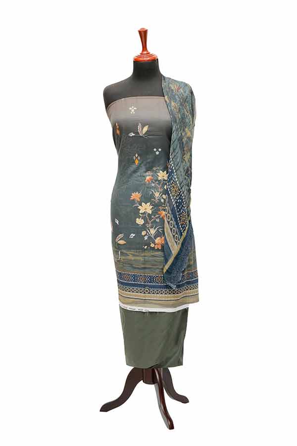 Batool Digital Emb Lawn`23 D#8046 D Grey