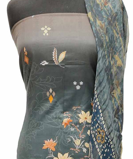 Batool Digital Emb Lawn`23 D#8046 D Grey