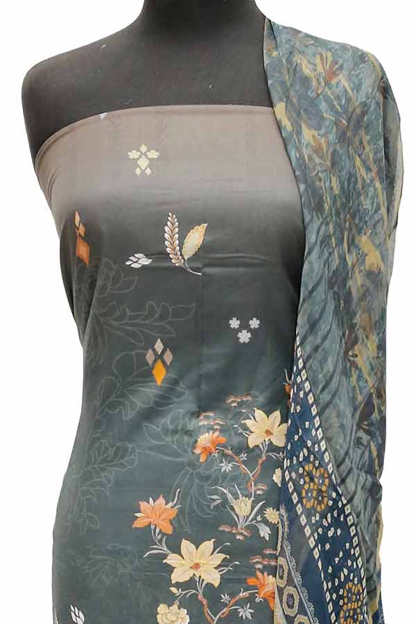 Batool Digital Emb Lawn`23 D#8046 D Grey